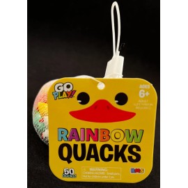 Go Play Rainbow Quacks - 50 Mini Multi Color Ducks - Go Play - Each Approx 5/8" Tall
