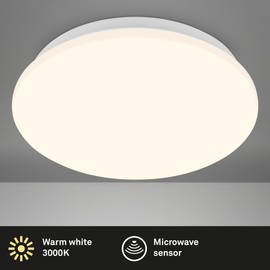 BRILONER LED Ceiling Light with Motion Sensor, Warm White Light, LED Ceiling Light, LED Lamp, Lamp Living Room, Dining Room Lamp, Kitchen Lamp, Children's Room, 270 x 60 mm (DxH) White