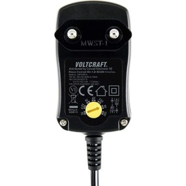 VOLTCRAFT VC-11320915 Adjustable Power Supply 3V/DC, 4.5V/DC, 5V/DC, 6V/DC, 7.5V/DC, 9V/DC, 12V/DC 0.6A 7.