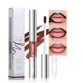 Tatuaje de delineador de labios con pinzas, tinte labial marrón expreso mate, tinte labial resistente al agua de larga duración, a prueba de transfere