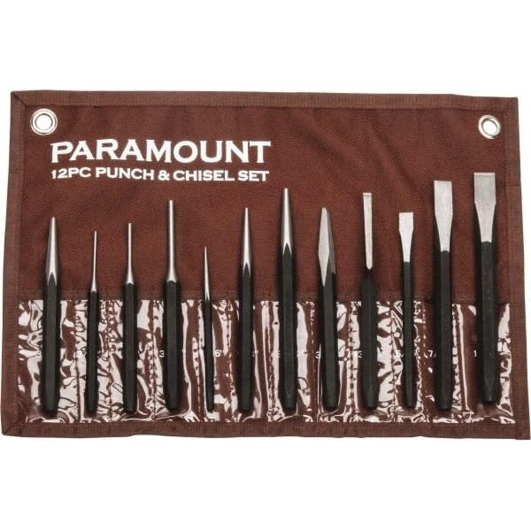 Paramount 12 Piece Hexagon Shank Punch & Chisel Set: 13/64