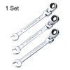 sourcing map 3pcs Flex-Head Ratcheting Wrench 8/9/10mm 180° Rotating Head