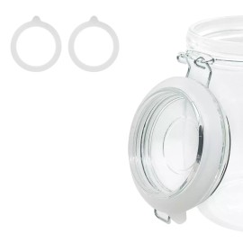 FCENDS 2 Piece Rubber Seal Ring for Glass Jars, Airtight Silicone Replacement Gasket