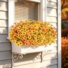 12 Bundles Artificial Fall Flowers, UV Resistant Faux Mums for