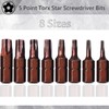8-Piece 5 Point Torx Security Screwdriver Bit Set, TS8-TS40, 1-inch