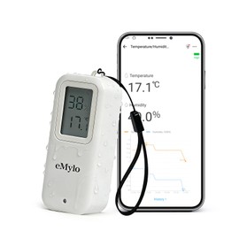 eMylo Zigbee Temperature Humidity Sensor, IP65 Waterproof Smart Indoor Outdoor Thermometer Hygrometer, Compatible with Echo, SmartThings, Home Assistant, Tuya, Hub Required for Home Automation
