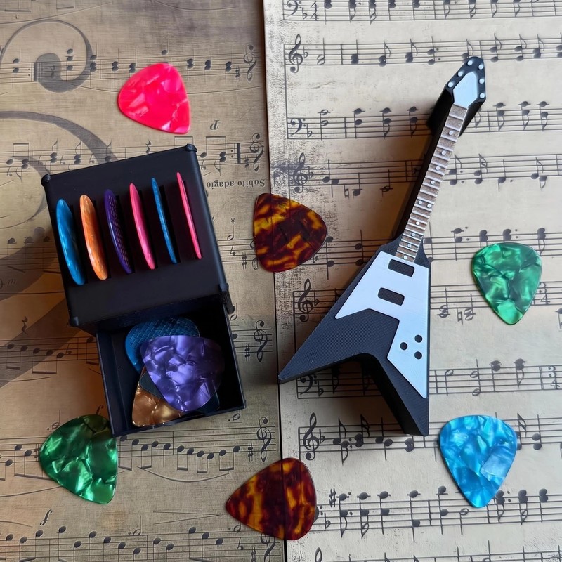 HETOETF Guitar Picks Holder Box, Pick Display Holder, Amp Speaker