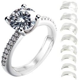 Tienyuu Invisible Ring Size Adjuster for Wide Rings - 8 PCS, Transparent TPU Sizer for Loose Men's or Wide Band Rings