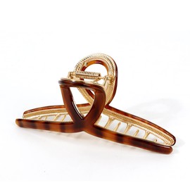 Big Hair Claw Clip Metal Claw Clips for Women Strong Hold Claw for Heavy Hair Brown Acetate Claw Clips for Girls 4.5" Jaw Clamp Large Hair Accessories for Long Thick Hair(New Brown)