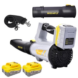 WeGofly Cordless Leaf Blower, 2 x 21V 4.0Ah Battery and Charger, 580CFM / 160MPH Electric Leaf Blowers for Patio Cleaning, Lawn Care, Blowing Leaves and Snow