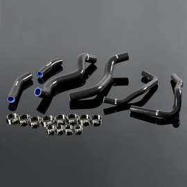 PIT66 Silicone Radiator Hose Kit,Compatible with 03-09 Honda CB1300SF CB 1300 SF Super Four Black with Clamps