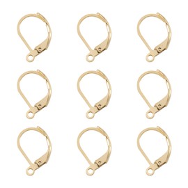 Craftdady 100Pcs Gold French Earring Hooks Stainless Steel Leverback Hoop Earrings Earwire 15x10mm