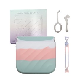 YIMINUOLAILIN Silicone Retainer Case with Lanyard & Vent Holes,Slim Cute Retainer Holder Dental Thin Container Braces Case for Girl Women Kids,with Retainer Remover Tool & Brush (Pink Green White)