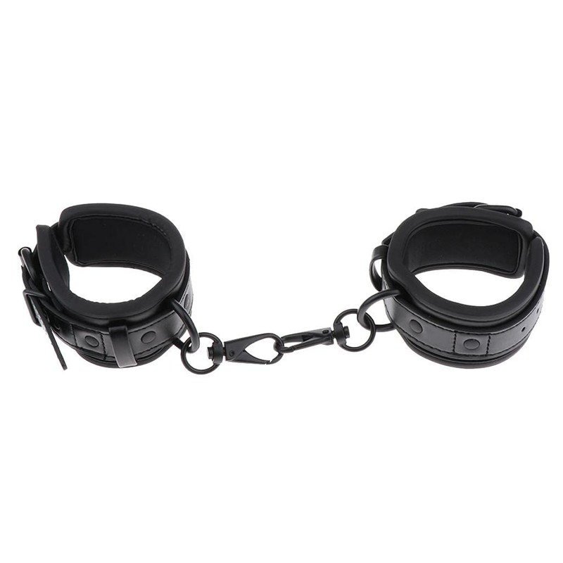 zalati Black Adjustable PU Leather Ankle Cuff Cover for Decorative