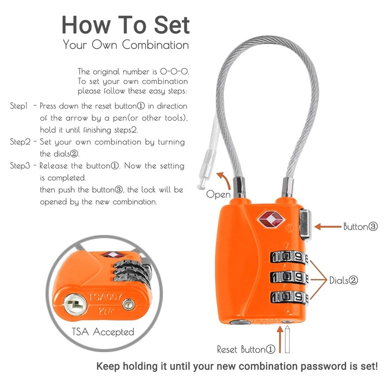 CFMOUR TSA Locks - 1, 2, 3, 4, 5, 6