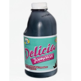 Delicia Jamaica Juice Concentrate - 32 oz Natural Ingredient - Jamaica Flower Extract Flavored Beverage