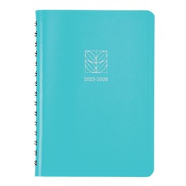 Blueline® Essential Academic Weekly/Monthly Planner, 13 Months, July 2025 to July 2026, Twin-Wire Binding, Soft Vicuana Cover, 8" x 5", Blue, Bilingual (CA101BF.02-26)