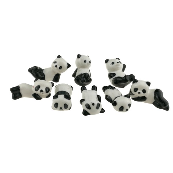 Winterworm 8pcs/lot Super Cute Black And White Ceramic Panda Chopsticks Stand Rest Rack Porcelain Spoon Fork Knife Holder Rack For Home Decoration