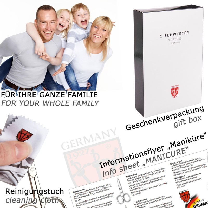 3 Swords Germany - brand quality 8 piece manicure pedicure