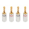 2 Pairs BFA Banana Plug 4mm Gold Plated Brass Serrated