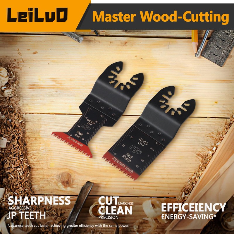 LEILUO 100 Pcs Multitool Blades Japanese Teeth Fast Cutting Oscillating
