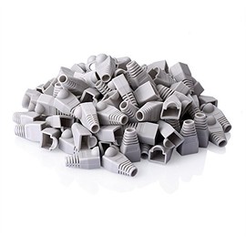 S SIENOC Plastic RJ45 Cat5e Network Modular Connector Boot Cover 100pcs Grey