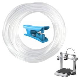 5 m 2.5 mm ID × 4 mm OD PTFE Hose and Cutter, Teflon Hose for Direct Drive Extruder 3D Printer, Compatible with Lab A1/A1 mini/P1P/P1S/X1C, K1/K1 Max/Ender 3 V3, Heat Resistant