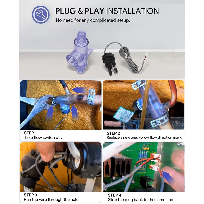 sixcow 2560-040 Flow Switch for Sundance Spas, Jacuzzi Hot Tub