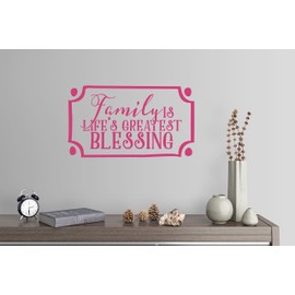 24"x13" Family is Life's Greatest Blessing Frame Embellishment Home Sign Wall Decal Sticker Art Mural Home Decor