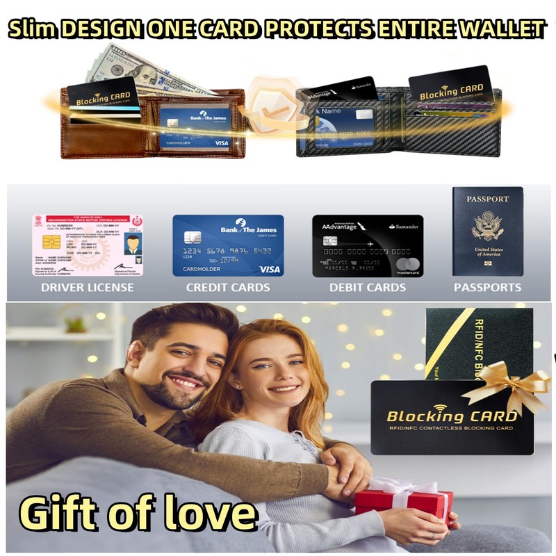 Aigee RFID Blocking Cards 6 Pack, Contactless NFC Debit Credit