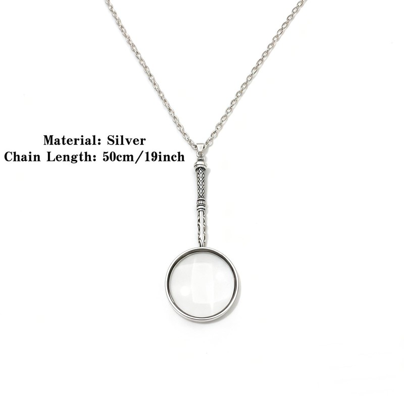 Uppmeant Vintage 925 Sterling Silver Magnifying Glass Necklace - 10X