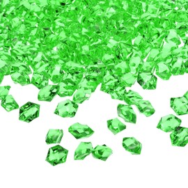 sourcing map 1000pcs Fake Ice Rocks, Dazzling Clear Resin Crushed Ice Sparkling Fake Diamonds Gem Stones for Vases Fillers Table Scatter, Theme Party Favors, Green