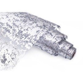 Sevenpers Silver Table Runner, Hollow Metallic Glitter Sequin Table Runner for Gift Floral Wrapping DIY, Large Parties, Thanksgiving and Festivals, Xmas Table Runner Decorations 28x500 cm