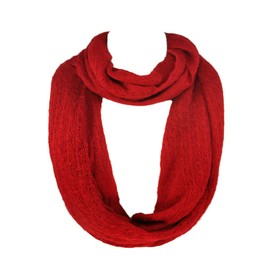 TrendsBlue Premium Solid Color Knit Infinity Circle Scarf, Burgundy