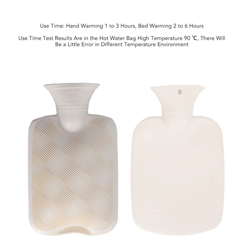 Hot Water Bag PVC Plush Fabric Cover Wide Mouth Design