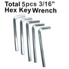 ZDingTech 5pcs 3/16 Allen Wrench sets,3/16" Hex Key Wrench set,allen