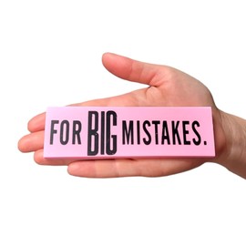 for Big Mistakes. Giant Pink Erasers (5.5") Large Pencil Rubber Eraser Back to School Stationery Supplies, Joke Gag Gift for Work and School Adults and Kids (2 Pack)