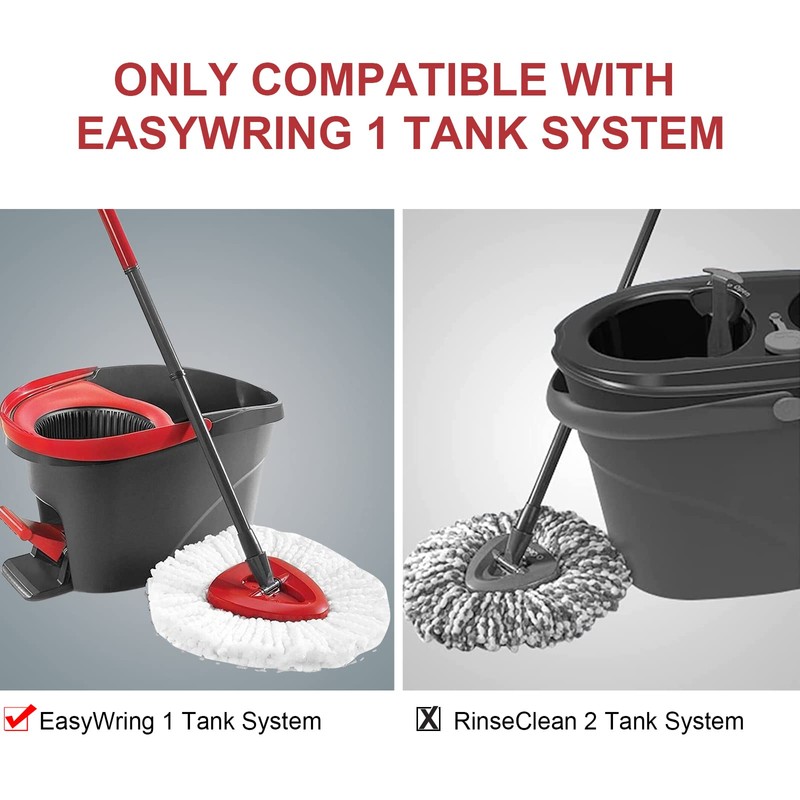 Spin Mop Replacement Head - 4 Pack EasyWring Mop Refills