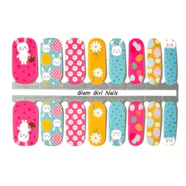 Glam Girl Nails Easter Bunny Fun Nail polish strips / Nail Wraps / Nail Stickers