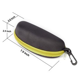 RayLove 3 Pack Sunglasses Case Portable Travel Zipper Eyeglasses Case Hook (2yellow1Black)