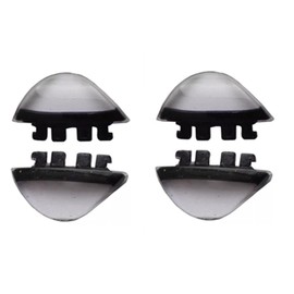 Clear Rubber Silicon 4-Tongue Clip On Nose Pads Buds for Glasses Sunglasses Frames Reading Eye Wear HNP008 (Black Clear - 2 Pairs)