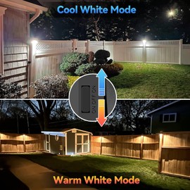 Bridika Solar Fence Lights Warm White & White, Solar Outdoor Wall Lights, Fence Solar Lights Outdoor Waterproof for Step, Backyard, Fence, Wall, Patio, Deck Railing, Stair (8 Pack)