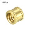 TOP-VIGOR 10Pcs Threaded Insert Knurled Nuts, 1/4-20 Brass Female Thread