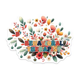 (2 Pack) Behavioral Therapist Magnets - Floral Decorative Magnets - Motivational Therapy Magnets - 5" On Longest Side - for Cars, Refrigerators, Toolboxes, Lockers - Made in USA BMCS3171