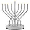 The Dreidel Company Hanukkah Silver Menorah Low Voltage Battery Powered