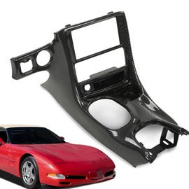 ALLGOOD Double Din Radio Center Dash Bezel Kit, Compatible with Chevy Corvette C5 1997-2004, Carbon Fiber, Black
