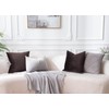 JUSPURBET Solid Coffee Velvet Throw Pillow Covers 40x40 CM Set