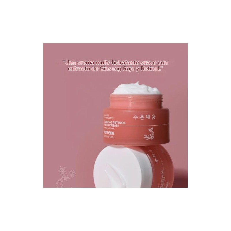 Prettyskin Extracto Ginseng Retinol Multi Cream Hidratante Facial Nutritivo Ayuda