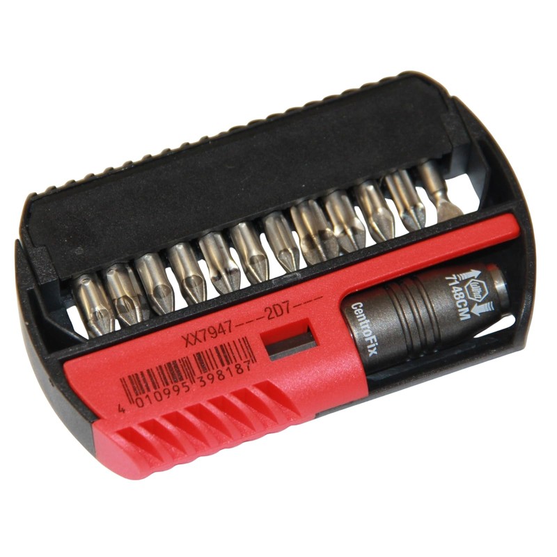 Wiha CentroFix Bit Holder, Magnetic Flip Selector with Diamond Coating,