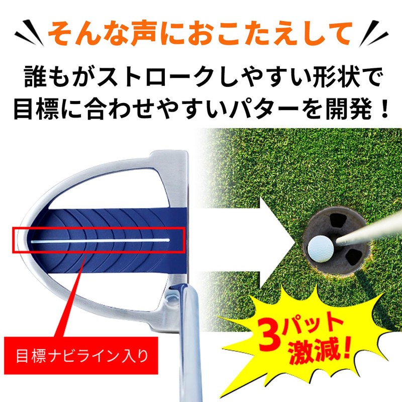 Larouge PT-01M Putter Lefty Mallet Shaped Putter 34 Inch Head